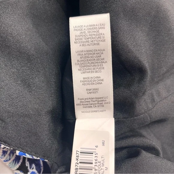 Imperfect NWT Dress the Population embroidered overlay blue floral medium dress - Picture 16 of 17